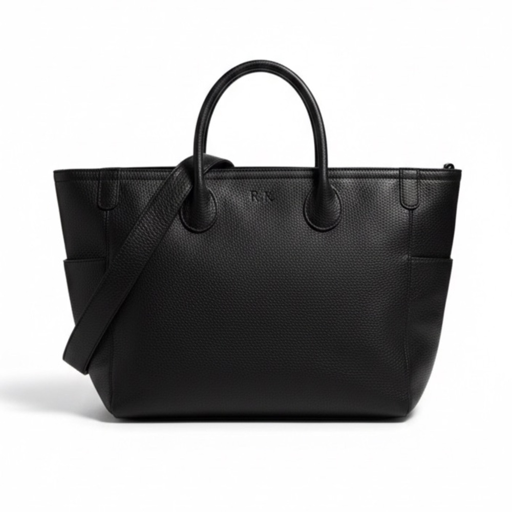 Beck Bags NYC Booty Call Black Pebbled Soft Leather Tote Bag + Dust Bag -EUC - Picture 4 of 6